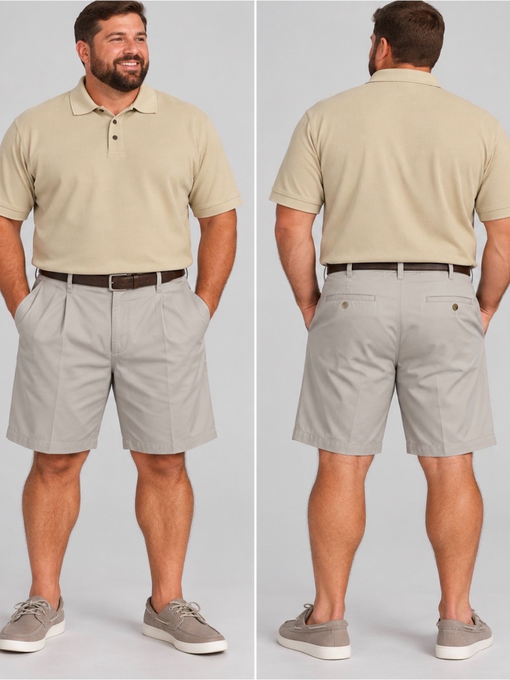 Men’s Khaki Pleated Dress Shorts by Knightsbridge Size 40